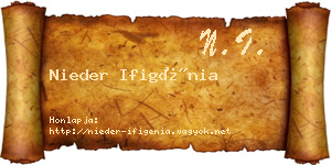 Nieder Ifigénia névjegykártya
